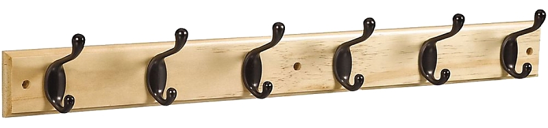 National Hardware DPV8170 S812-982 Hook Rail, 6-Hook, Wood, Oil-Rubbed Bronze