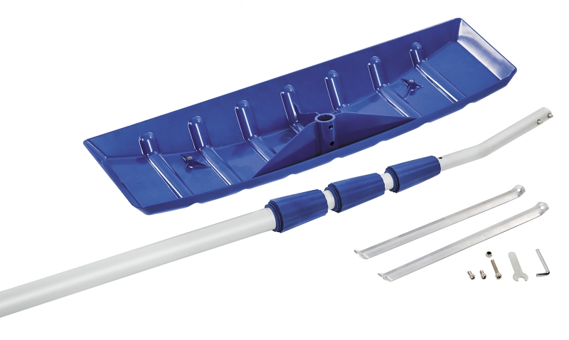 Snow Joe RJ204M Snow Shovel Roof Rake, Polyethylene Blade, Poly Head, Telescopic Handle, Aluminum Handle