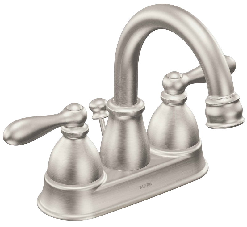 Moen WS84667SRN Bathroom Faucet, 1.2 gpm, 2-Faucet Handle, Metal, Brushed Nickel, Lever Handle, High Arc Spout