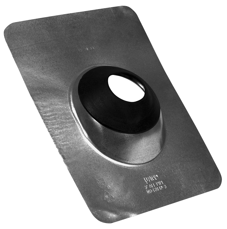 Oatey 11866 Roof Flashing, 14-1/2 in OAL, 11 in OAW, 3 in Pipe, Steel