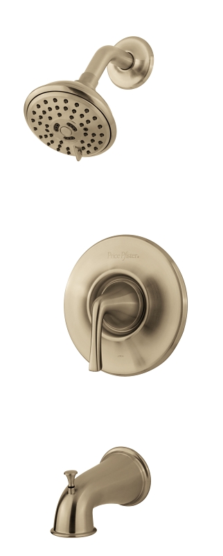Pfister Selia Series 8P8-SLKK Tub and Shower Faucet, Multi-Function Showerhead, 2.5 gpm Showerhead, 3 Spray Settings