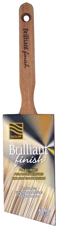 Nour 1331-63N Paint Brush, Angle Brush, 2-1/2 in L Bristle, Polyester/SRT Bristle, Sash Handle