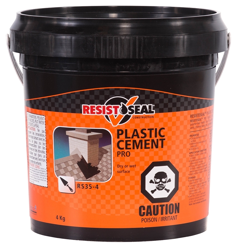 Resistoseal 53012 Pro Plastic Cement, Black, Liquid, 9 lb