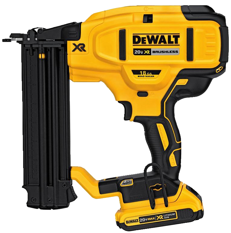 DeWALT DCN680D1 Brad Nailer Kit, Battery Included, 20 V, 2 Ah, 110 Magazine, 18 ga Nail, Nail Fastener