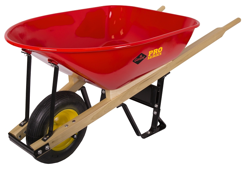 Garant TIFS600FF Wheelbarrow, 6 cu-ft Volume, Steel, 1-Wheel, Flat-Free Wheel, 16 in Wheel, Square Handle