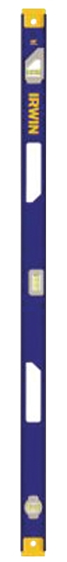 IRWIN 1794107 I-Beam Level, 48 in L, 3 -Vial, Non-Magnetic, Aluminum, Blue/Yellow