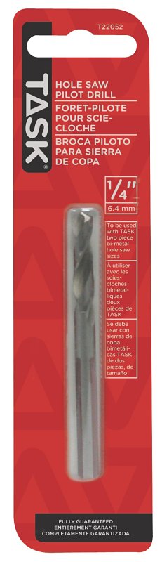 Task T22052 Pilot Drill Bit, 7/16 in Shank, 1/4 in Dia Bit, Hex Shank
