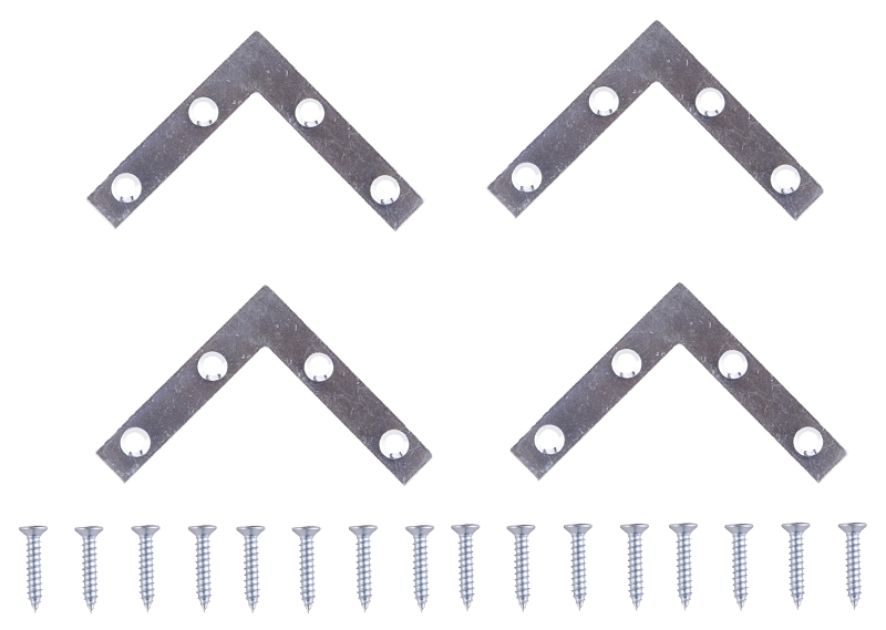 ProSource FC-Z02-C4PS Corner Brace, 2 in L, 2 in W, 3/8 in H, Steel, Zinc-Plated, 1.6 mm Thick Material