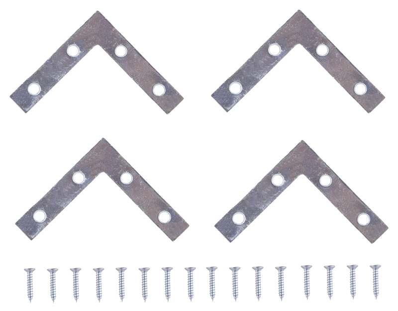 ProSource FC-Z025-C4PS Corner Brace, 2-1/2 in L, 2-1/2 in W, 1/2 in H, Steel, Zinc-Plated, 1.6 mm Thick Material