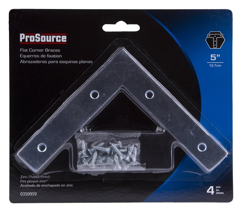 ProSource FC-Z05-C4PS Corner Brace, 5 in L, 5 in W, 7/8 in H,