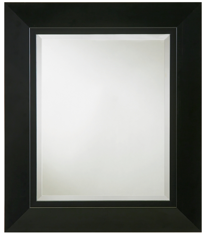RENIN Zen 202461 Framed Mirror, 27-1/2 in W, 23-1/2 in H, Rectangle, Wood Frame, Black Frame