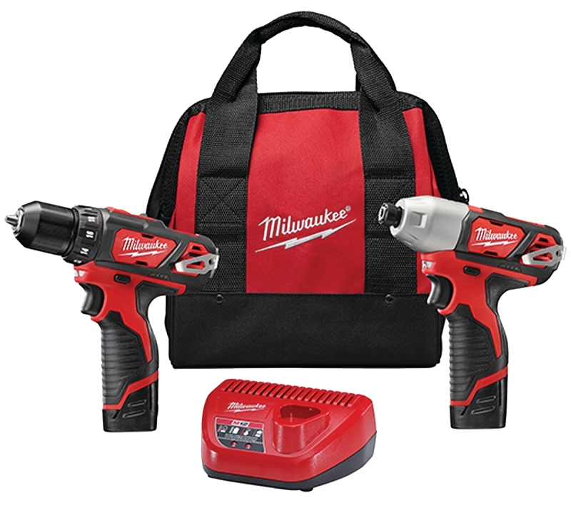 Milwaukee 2494-22 Combination Kit, Battery Included, 12 V, 2-Tool, Lithium-Ion Battery