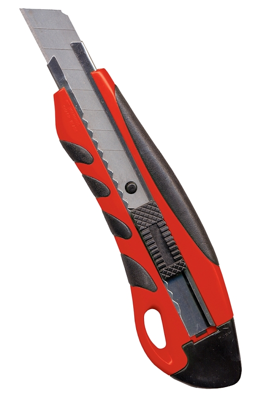 TASK T00970 Auto-Lock Knife, 18 mm W Blade, Soft Touch Grip Handle