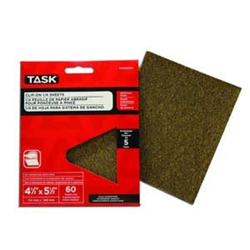 TASK POX55220 Abrasive Sheet, 4-1/2 in W, 5-1/2 in L, 220 Grit, Very Fine, Aluminum Oxide Abrasive