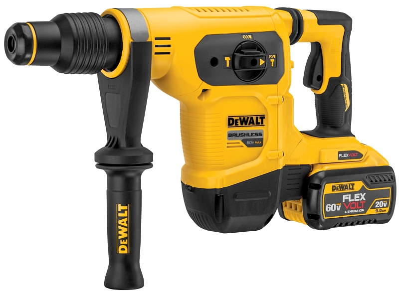 DeWALT DCH481X2 Combination Hammer Kit, Battery Included, 60 V, 9 Ah, 1-9/16 in Chuck, SDS-Max Chuck, 3150 bpm