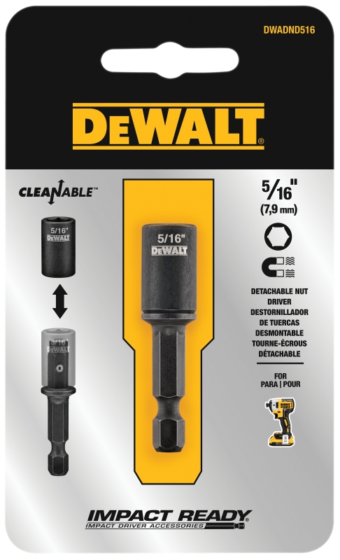 DEWALT DWADND516 Detachable Nut Driver, 5/16 in Drive, Universal Shank