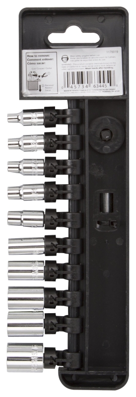 Vulcan 11PC-2 Socket Set, Chrome Vanadium Steel, Chrome
