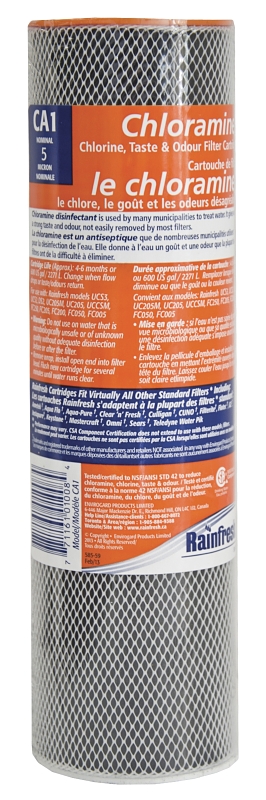 Rainfresh CA1 Filter Cartridge, 5 um Filter, Carbon Filter Media