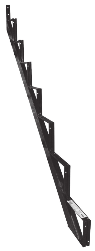 Pylex 13907 Stair Riser, 63-1/2 in L, 71-3/4 in W, Steel, Black, Baked Powder-Coated