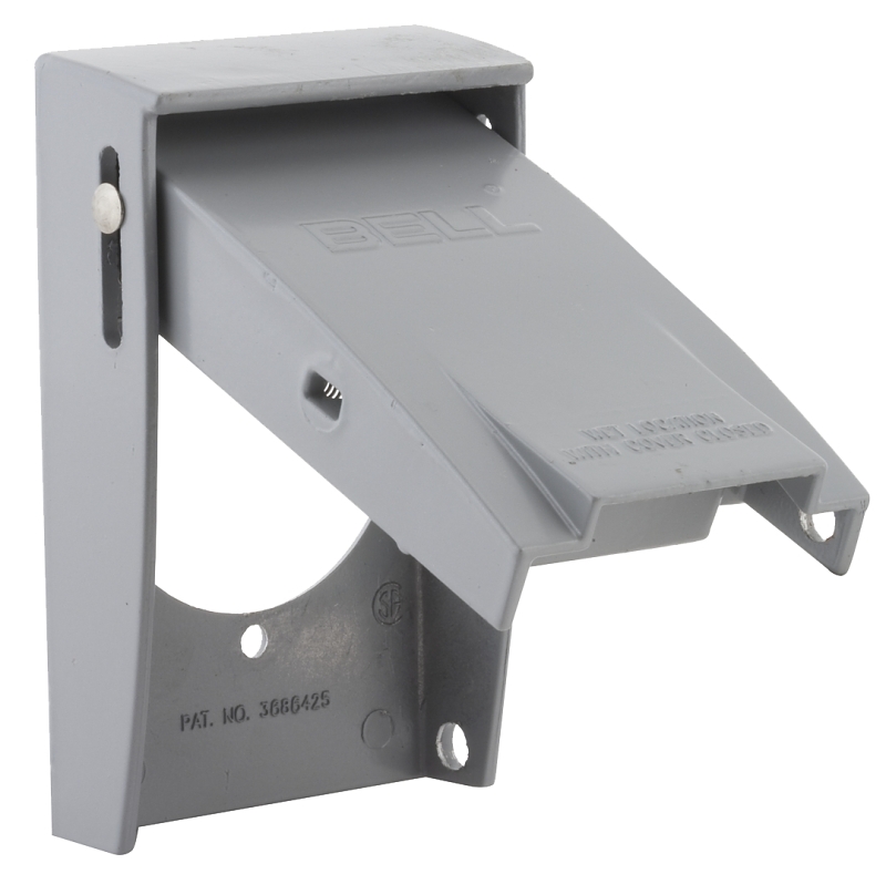 HUBBELL 5030-0 Cover, 2-5/32 in Dia, 4-1/2 in L, 2-3/4 in W, Aluminum, Gray, Powder-Coated
