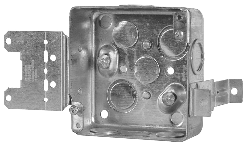 Hubbell 52151MSBBAR Electrical Box, 21 cu-in, 1/2, 3/4 in, Metal, Ceiling, Wall