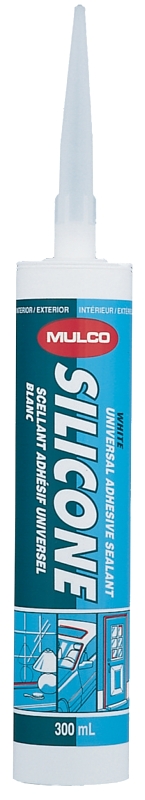 Mulco 111010 Universal Silicone Sealant, White, -4 to 122 deg F, 300 mL Cartridge