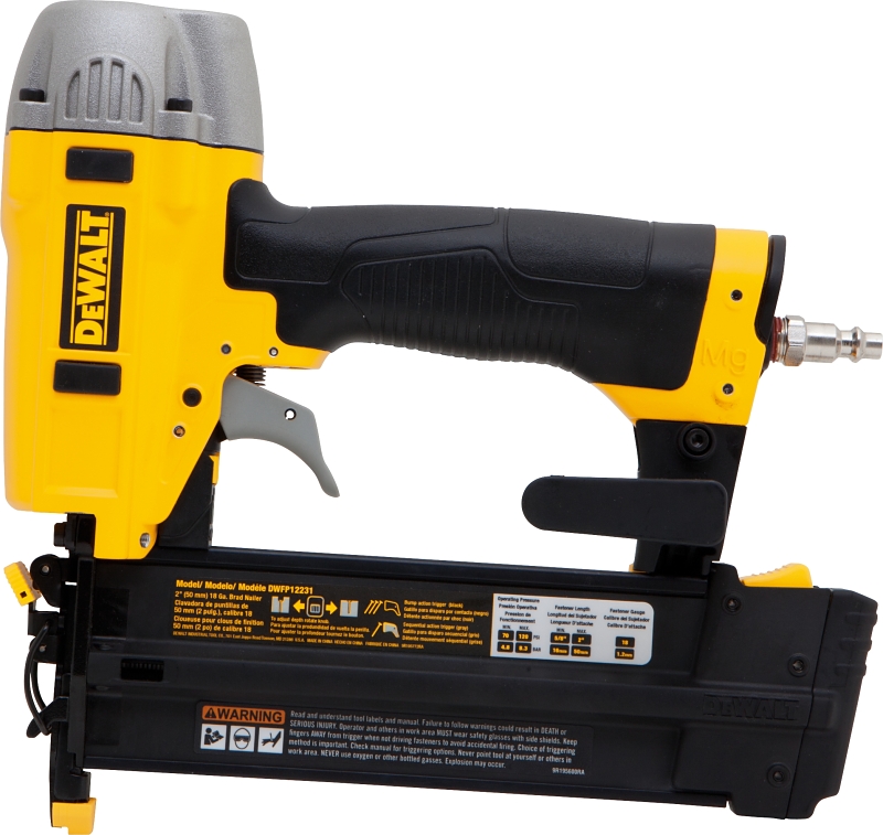 DEWALT DWFP12231 Brad Nailer Kit, 100 Magazine, Glue Collation, 5/8 to 2 in Fastener
