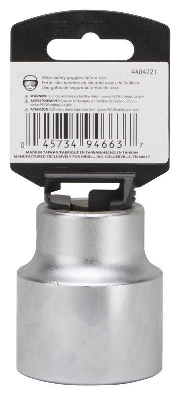 Vulcan MT-SS6050 Drive Socket, 1-9/16 in Socket, 3/4 in Drive, 12-Point, Chrome Vanadium Steel, Chrome
