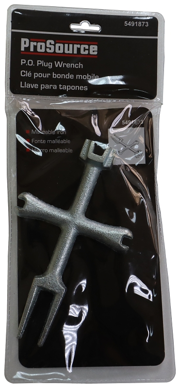 ProSource T148-3L Plug Wrench, 6 in L, Iron, Zinc Plated
