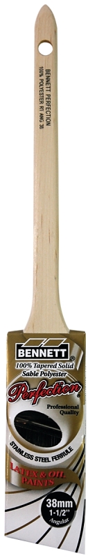Bennett RT ANG 38 Paint Brush, 1-1/2 in W, Polyester Bristle, Rat Tail Handle