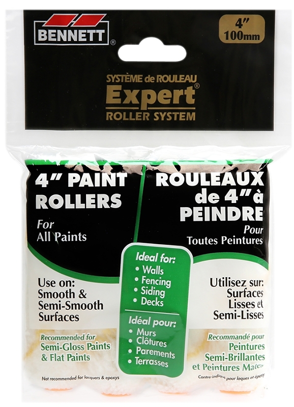 Bennett 4X4 Y/S Roller Cover, 5 mm Thick Nap, 100 mm L, Fabric Cover