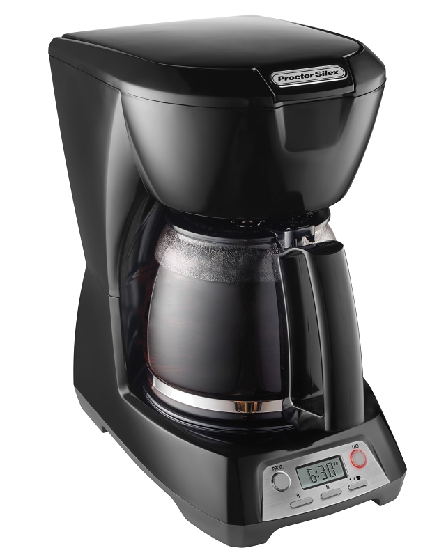 Proctor Silex 43672 Coffee Maker, 12 Cups Capacity, 900 W, Glass, Black, Automatic Control
