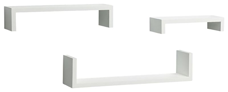 Knape & Vogt 243-WT Series Ledge Kit, White, 40 lb, 3-Shelf, Wood