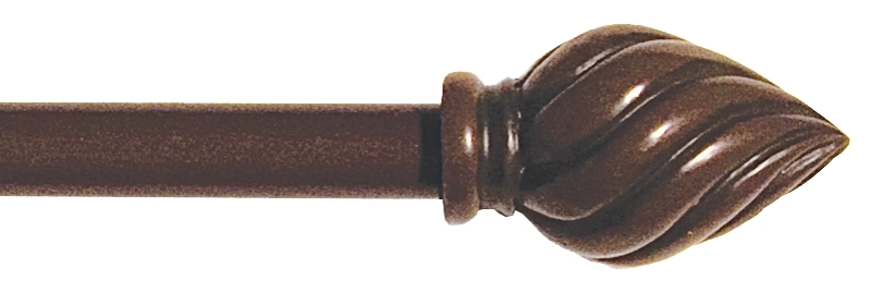 Kenney KN44103 Curtain Rod, 1/2 in Dia, 48 to 86 in L, Plastic, Weathered Brown