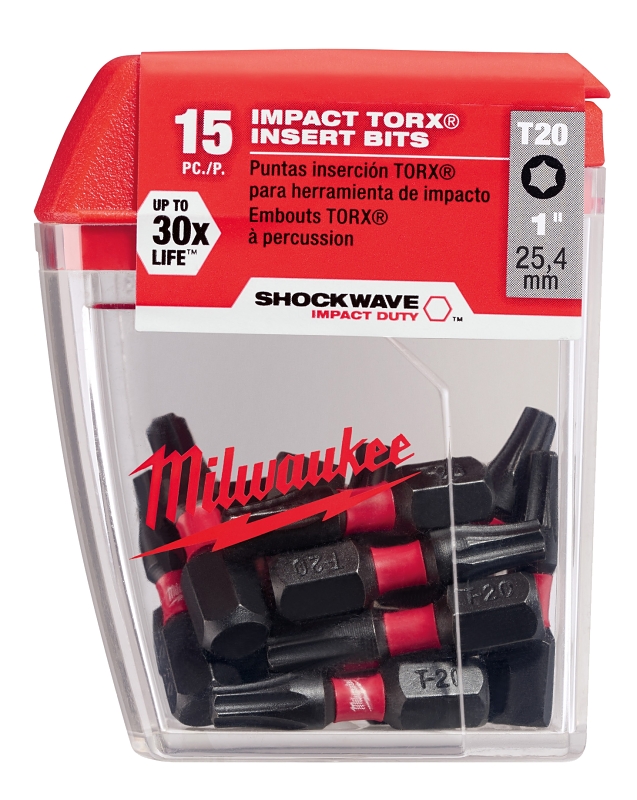 Milwaukee Shockwave Impact Duty T20 T25 Torx Bit Set – 20 Pack, 1 Inch, Brand New Open Box