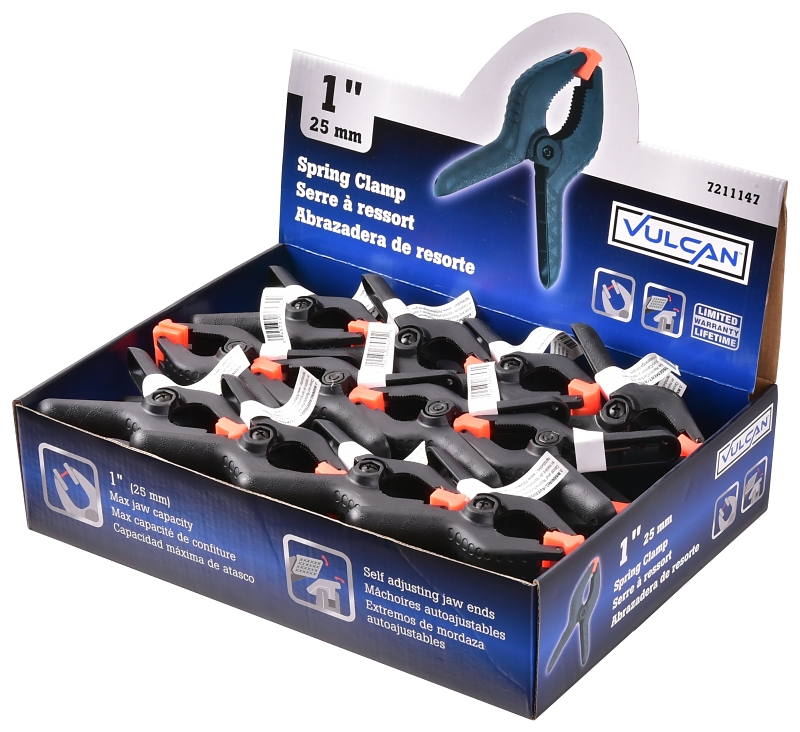 Vulcan JL27645 Spring Clamp, 1 in Clamping, Nylon, Black