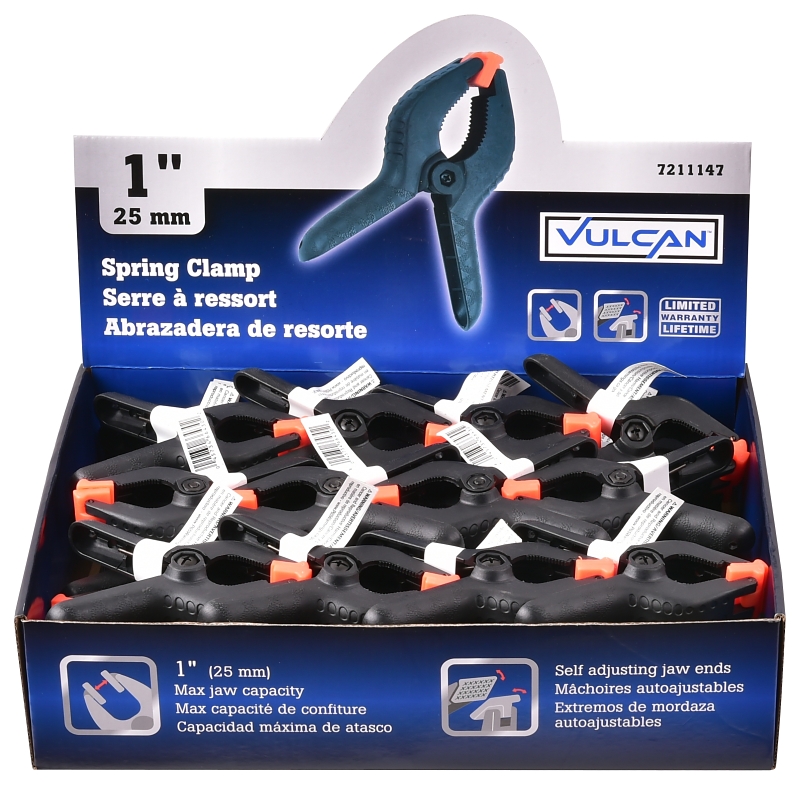 Vulcan JL27645 Spring Clamp, 1 in Clamping, Nylon, Black