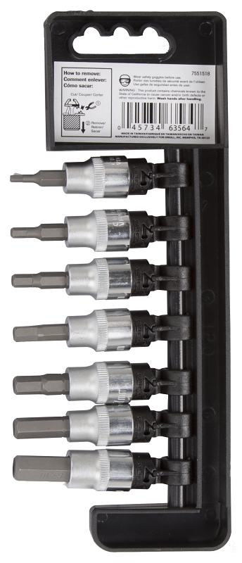 Vulcan TS1007M-P Socket Set, Chrome Vanadium Steel, Chrome