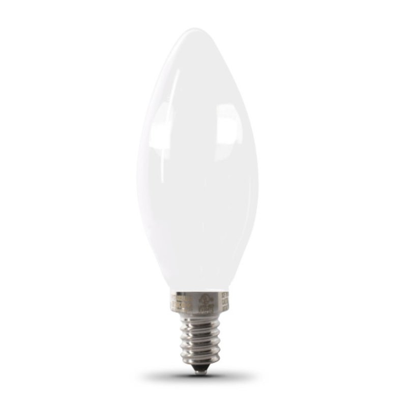 Feit Electric BPCTF60/950CA/FIL/2 LED Bulb, Decorative, 500 Lumens, 5.5 W, B10 Lamp, 60 W Equivalent, E12 Lamp Base