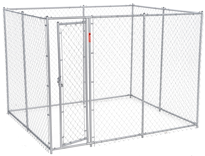 Lucky Dog CL 61028EZ Chain Link Kennel, 6-1/2, 10 ft OAL, 5, 8 ft OAW, 6 ft OAH, Steel, Galvanized