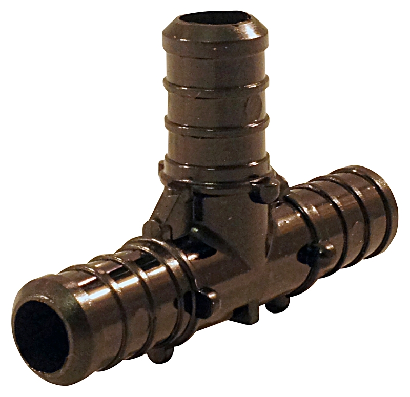 Apollo PXPAT1240JR Pipe Tee, 1/2 in, Barb, Plastic, Black, 200 psi Pressure