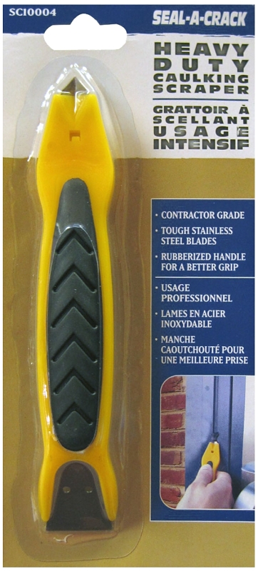 RCR Seal-A-Crack SC10004 Caulking Scraper, Heavy-Duty Profile, Rubber/Stainless Steel