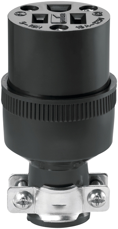 Eaton Wiring Devices 222-BOX Electrical Connector, 2 -Pole, 15 A, 125 V, NEMA: NEMA 5-15, Black