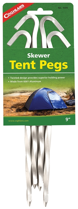 Coghlan's 1009 Skewer Peg, 9 in L, Aluminum