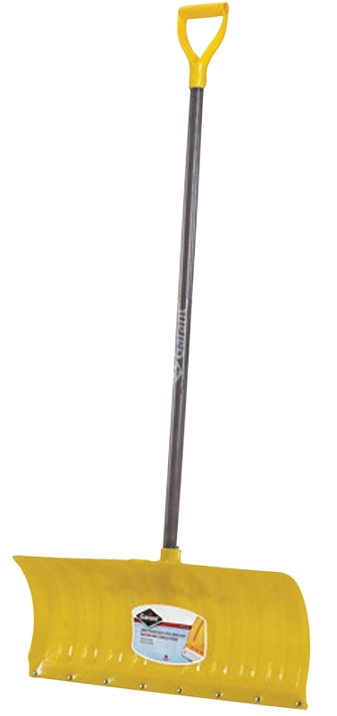 Garant Snow Pusher, 11 in W x 26 in L Poly Blade, 46-1/4 in Ashwood D Handle, Stained, 55 in L