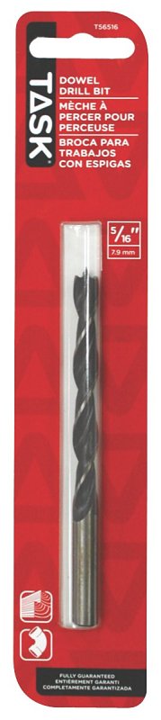 Task T56516 Dowel Drill Bit, 5/16 in Dia, Wide Flute