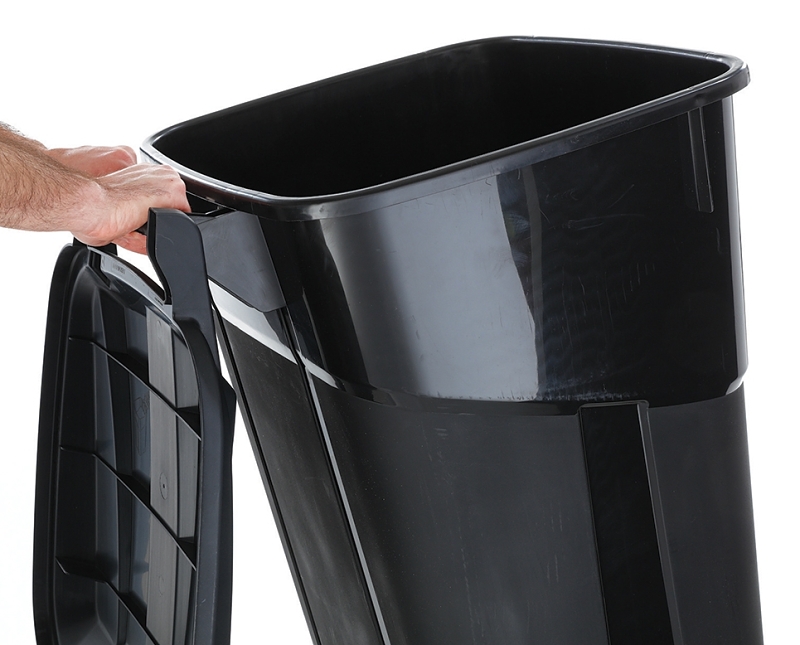 United Solutions COLORmaxx TI0061 Trash Can, 32 gal Capacity, Black