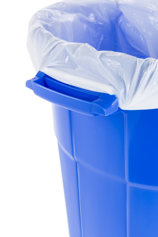 United Solutions COLORmaxx TI0028 Trash Can, 32 gal Capacity, Plastic, Blue, Lid Closure
