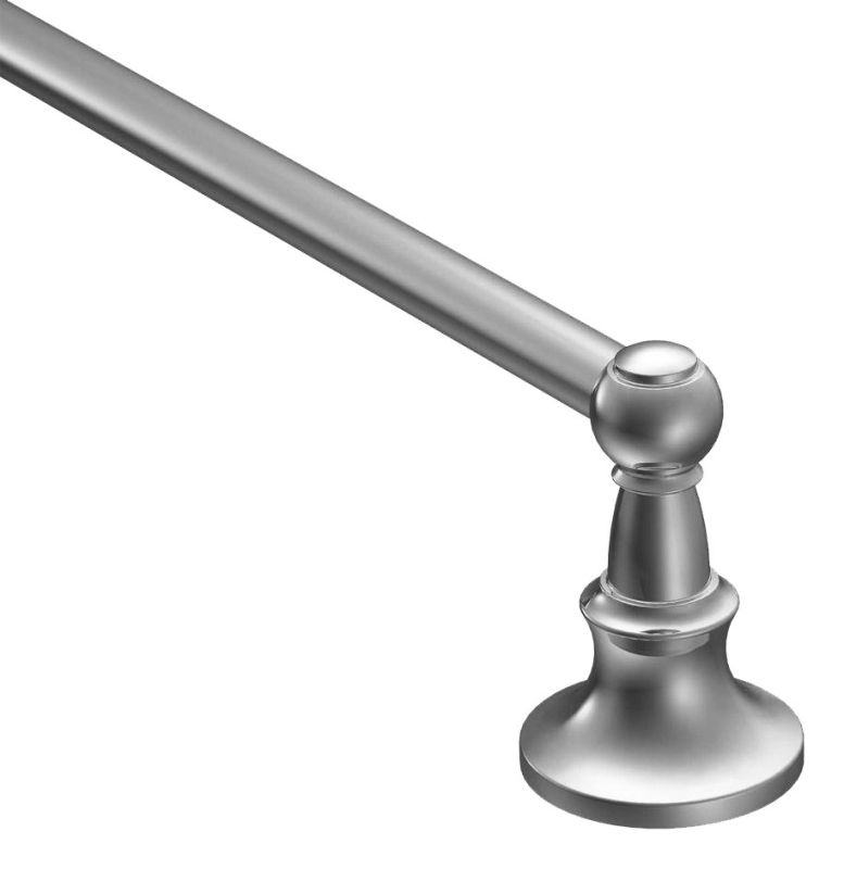 Moen DN4418CH Towel Bar, 3.54 in Projection, 20.22 in OAL, 3.54 in OAW, 18 in L Rod, Aluminum, Chrome, Surface