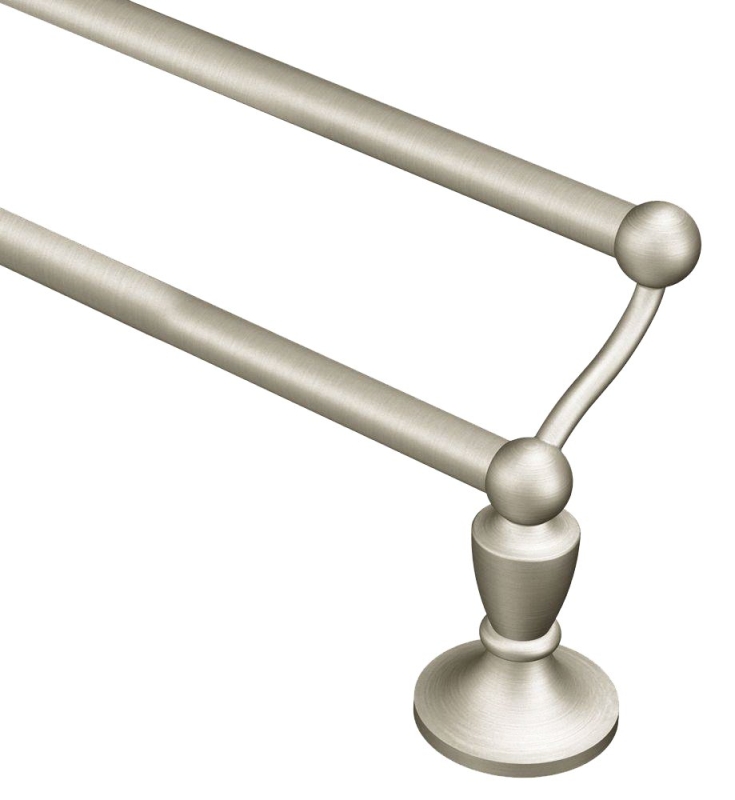 Moen DN8222BN Towel Bar, 24 in L Rod, Brass, Brushed Nickel, Surface Mounting